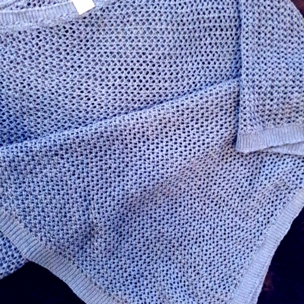 NWOT J.JILL BLUE PONCHO SHAWL OS